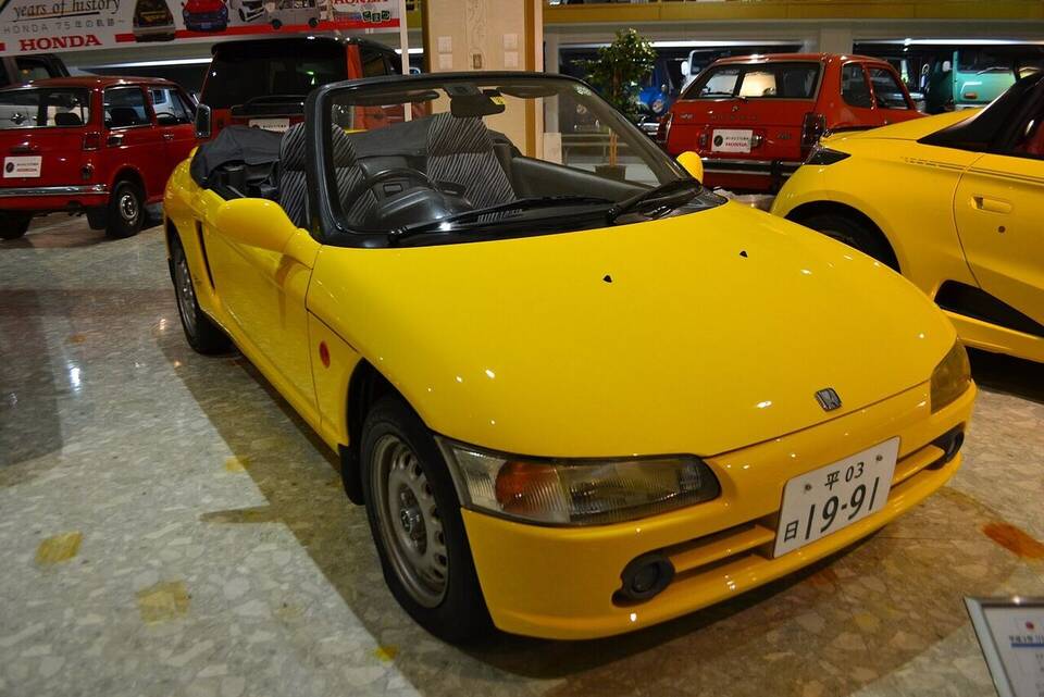 Exact E-PP1 Honda Beat and 1991 manufacture year; museum display in Japan, with special-edition status not indicated.