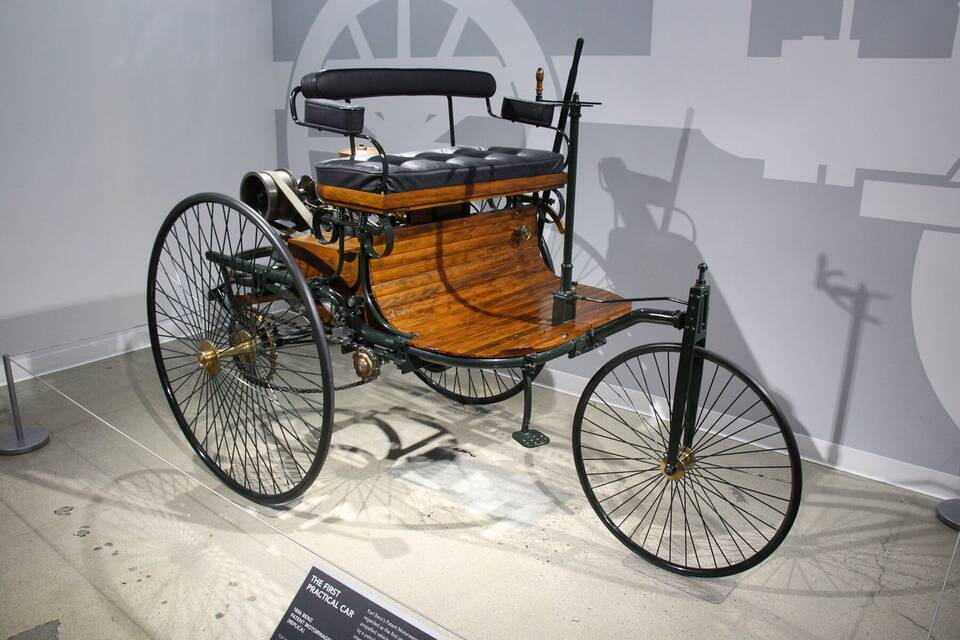 Replica of the 1886 Benz Patent-Motorwagen at the Petersen Automotive Museum