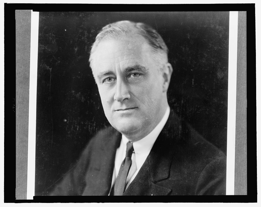Franklin D. Roosevelt in a circa-1933 identification portrait by Elias Goldensky.