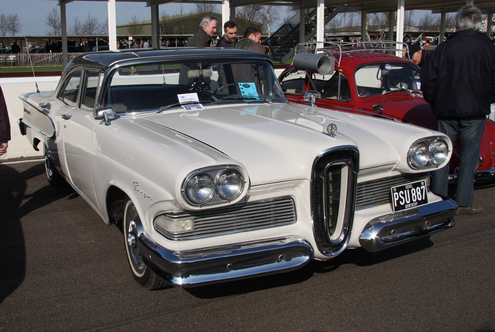 Exact 1958 Edsel Ranger four-door sedan; photographed car’s original sales market is not documented.